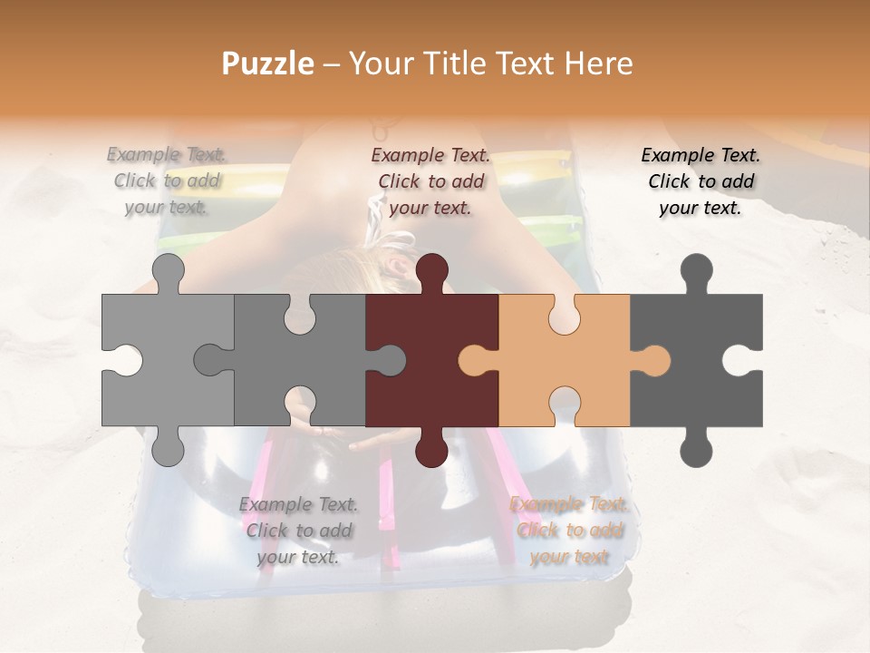 A Woman In A Bikini Laying On An Inflatable Pool PowerPoint Template