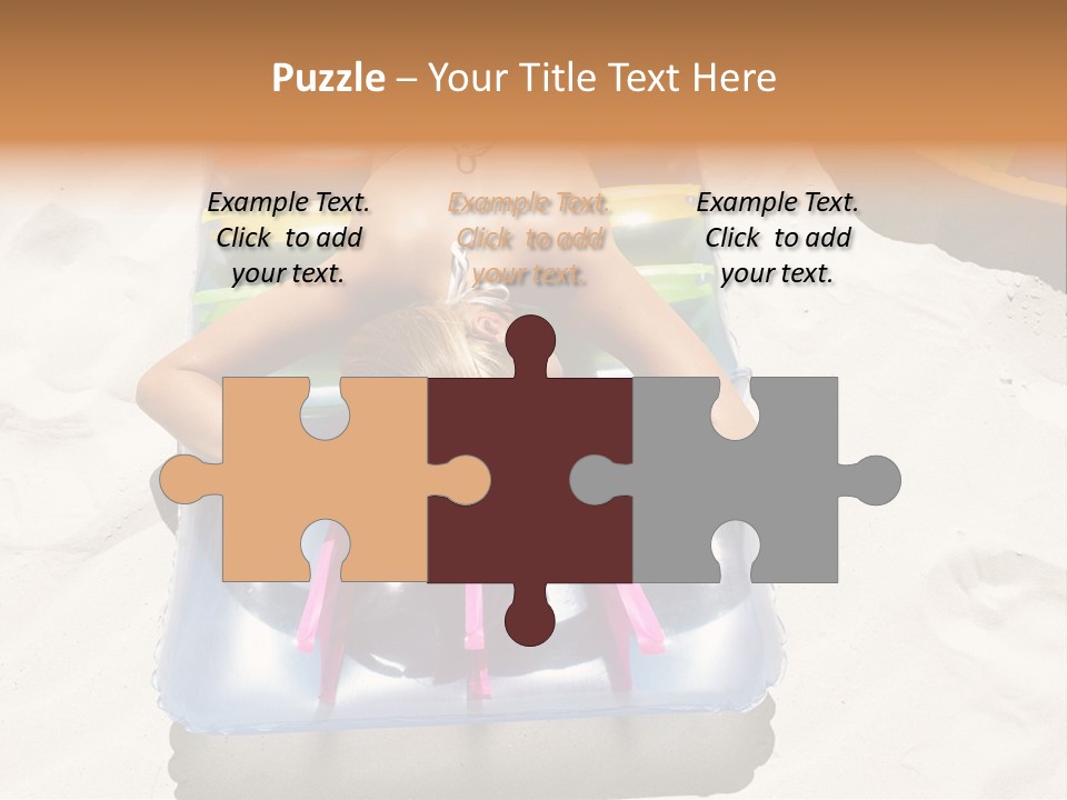 A Woman In A Bikini Laying On An Inflatable Pool PowerPoint Template