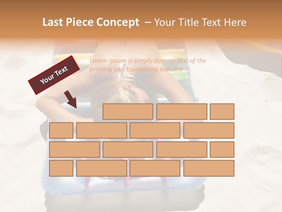 A Woman In A Bikini Laying On An Inflatable Pool PowerPoint Template