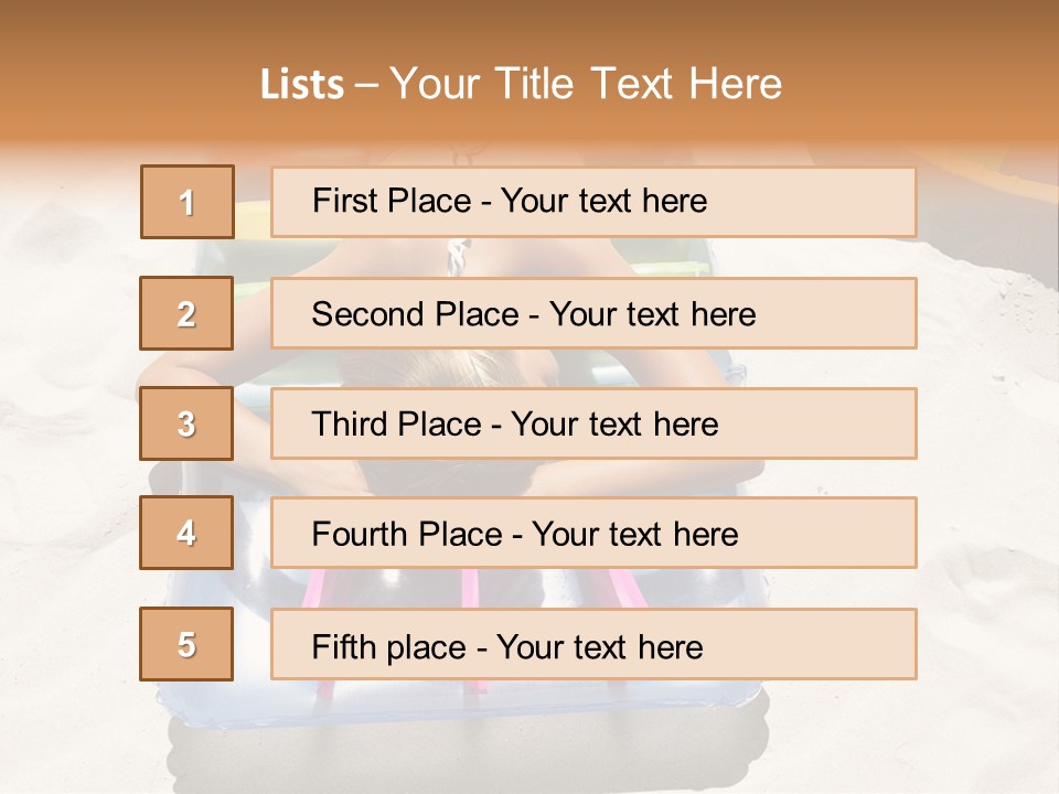 A Woman In A Bikini Laying On An Inflatable Pool PowerPoint Template