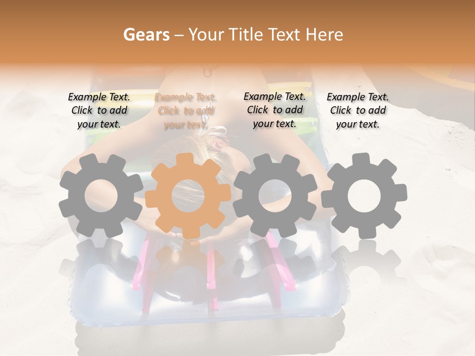 A Woman In A Bikini Laying On An Inflatable Pool PowerPoint Template