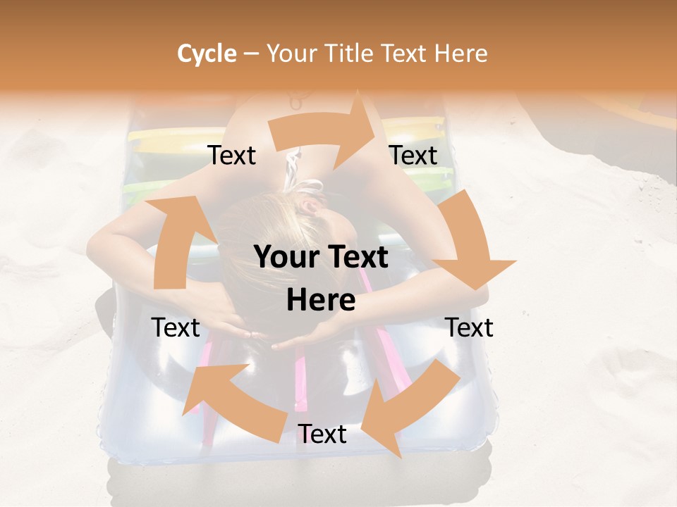 A Woman In A Bikini Laying On An Inflatable Pool PowerPoint Template