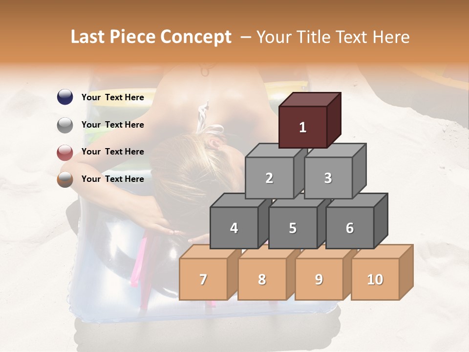 A Woman In A Bikini Laying On An Inflatable Pool PowerPoint Template