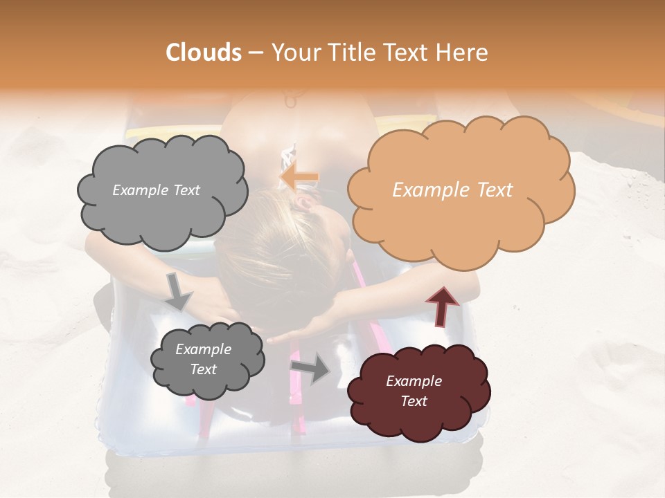 A Woman In A Bikini Laying On An Inflatable Pool PowerPoint Template