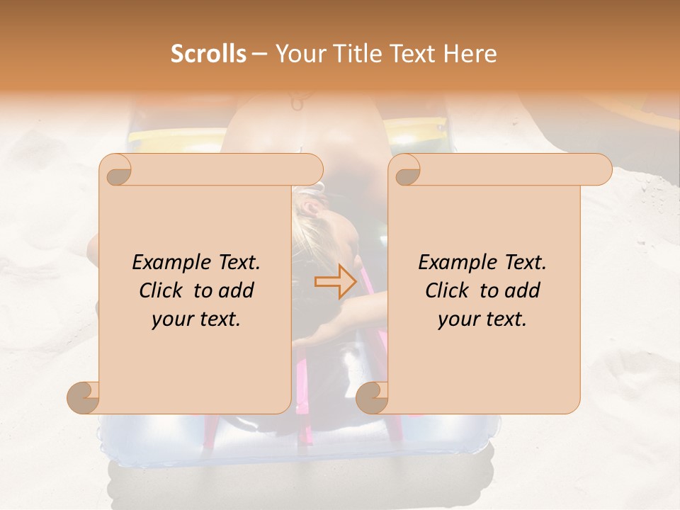 A Woman In A Bikini Laying On An Inflatable Pool PowerPoint Template