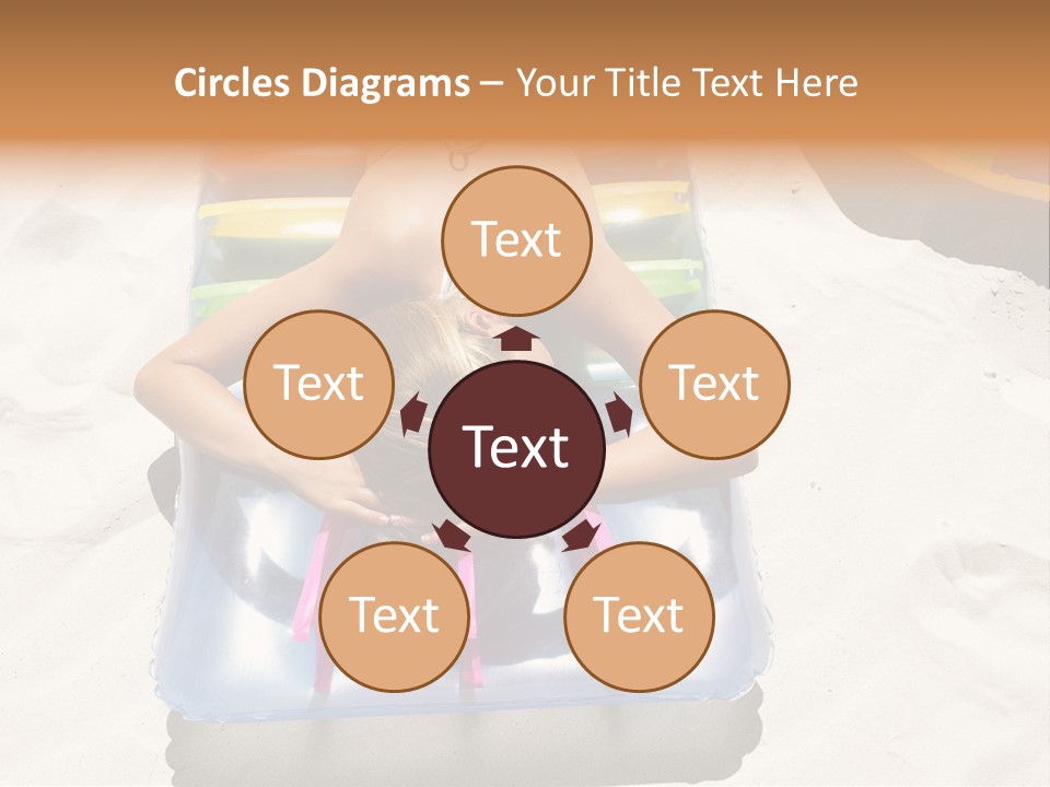 A Woman In A Bikini Laying On An Inflatable Pool PowerPoint Template