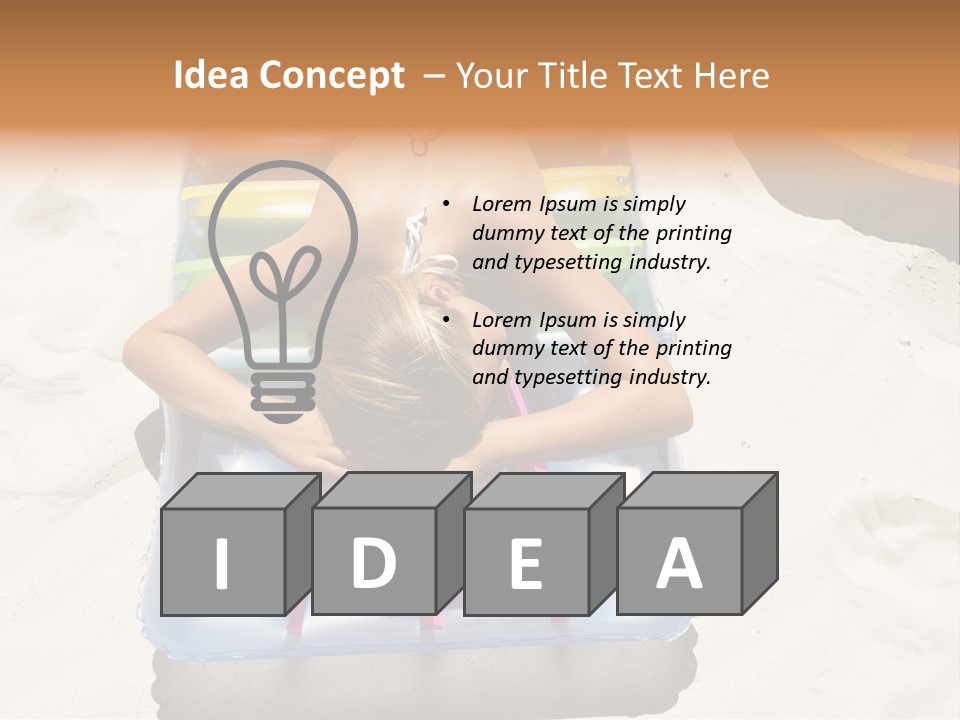 A Woman In A Bikini Laying On An Inflatable Pool PowerPoint Template