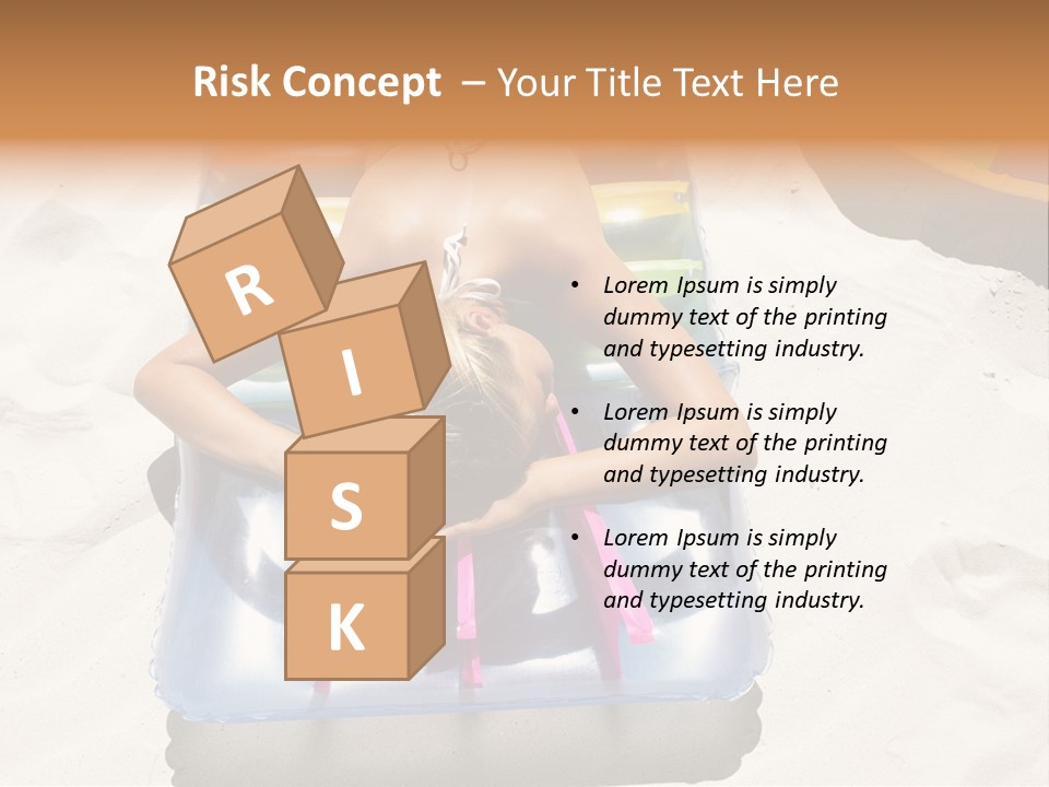 A Woman In A Bikini Laying On An Inflatable Pool PowerPoint Template