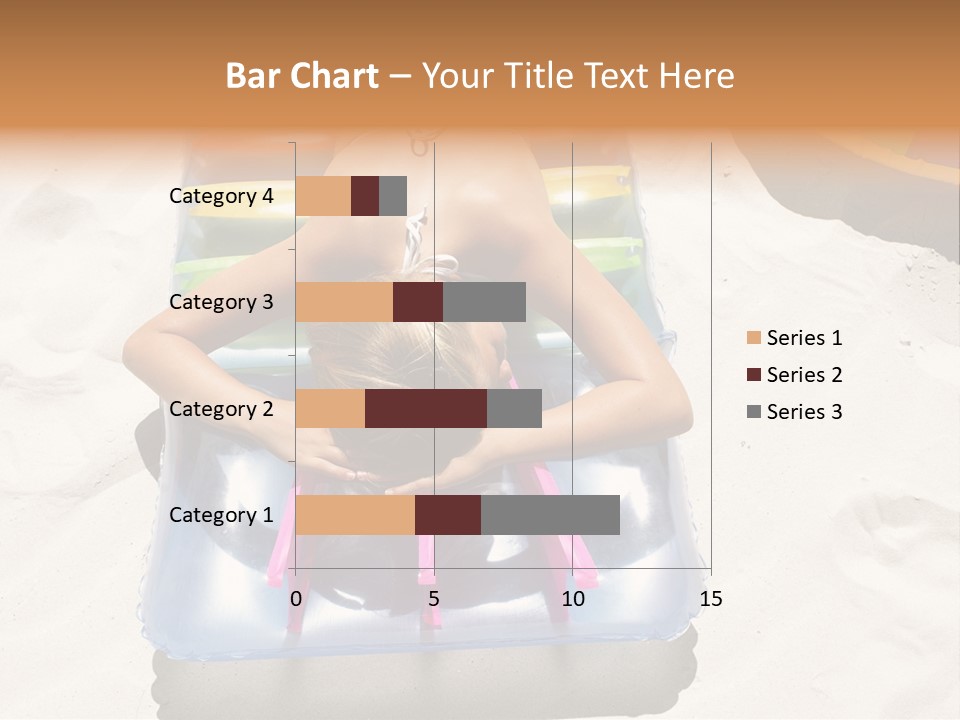 A Woman In A Bikini Laying On An Inflatable Pool PowerPoint Template