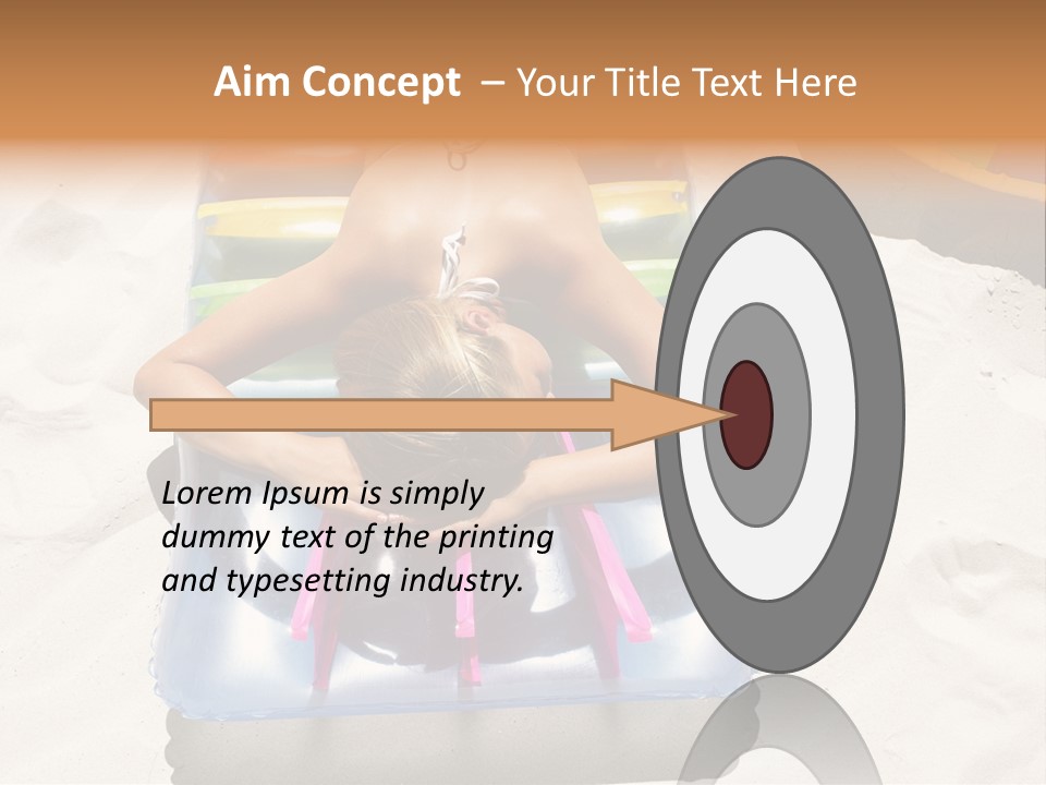 A Woman In A Bikini Laying On An Inflatable Pool PowerPoint Template