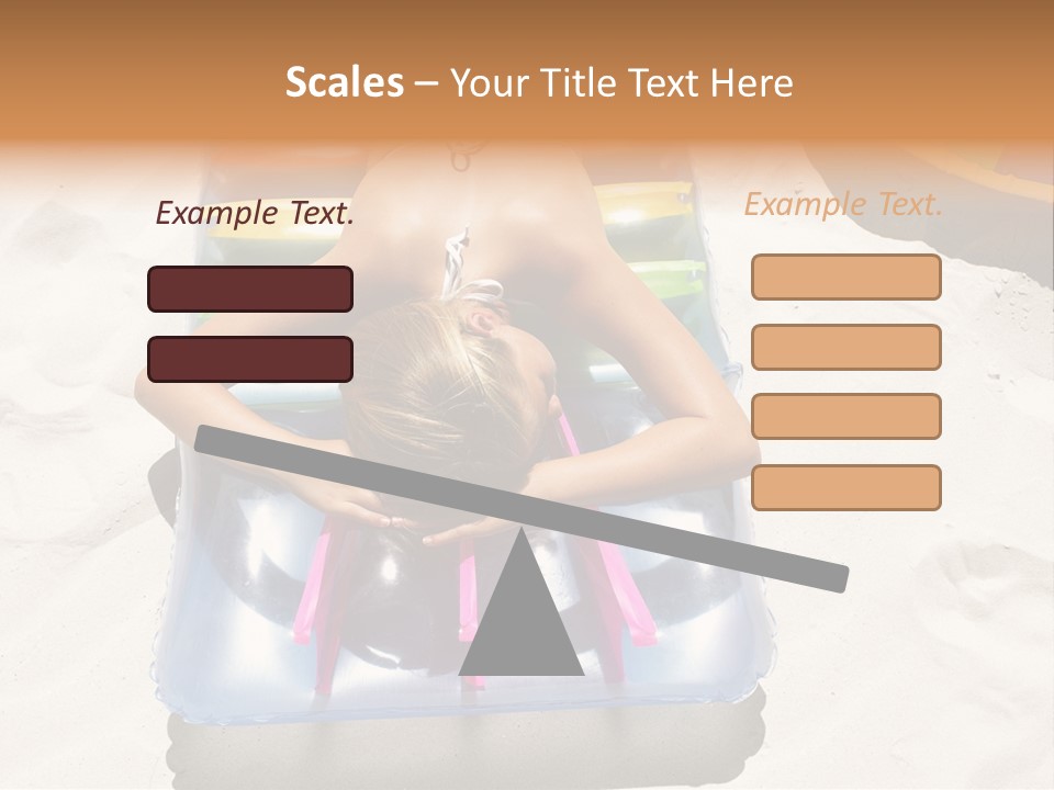 A Woman In A Bikini Laying On An Inflatable Pool PowerPoint Template