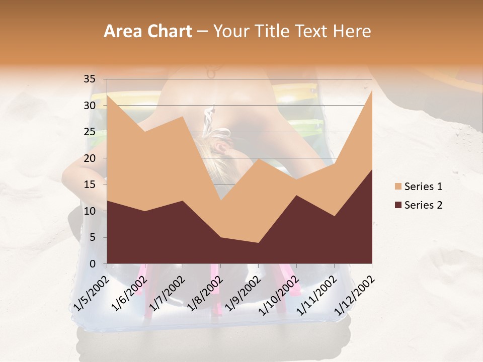 A Woman In A Bikini Laying On An Inflatable Pool PowerPoint Template
