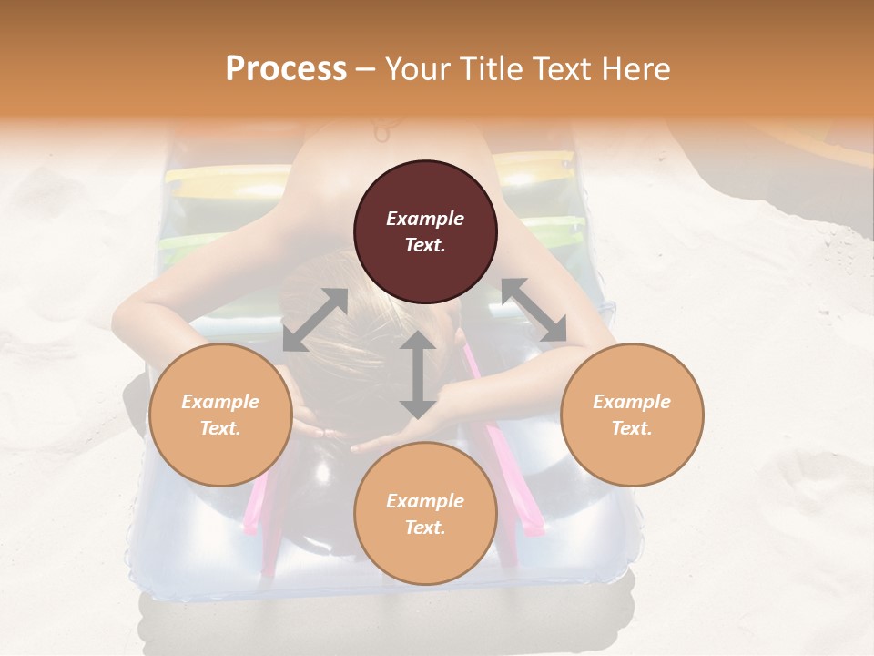 A Woman In A Bikini Laying On An Inflatable Pool PowerPoint Template