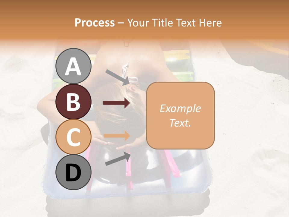 A Woman In A Bikini Laying On An Inflatable Pool PowerPoint Template