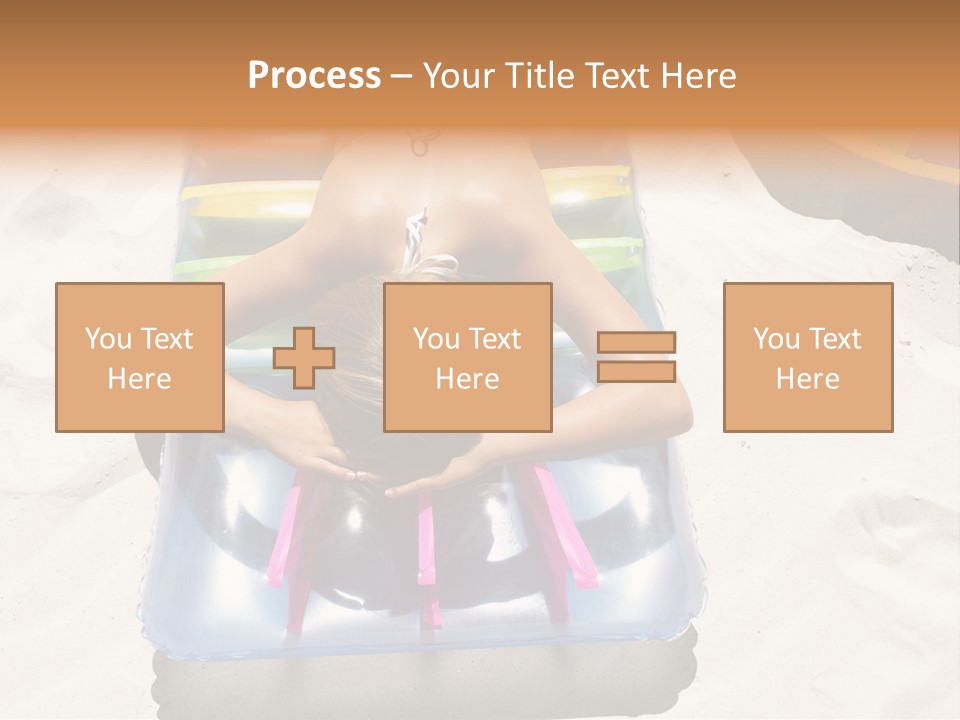 A Woman In A Bikini Laying On An Inflatable Pool PowerPoint Template