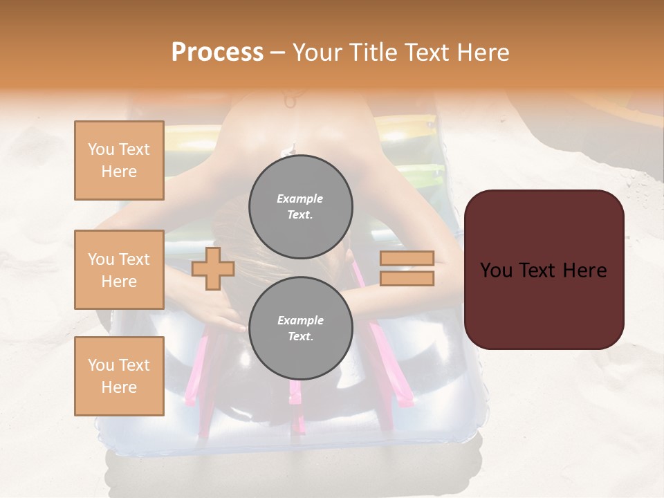 A Woman In A Bikini Laying On An Inflatable Pool PowerPoint Template