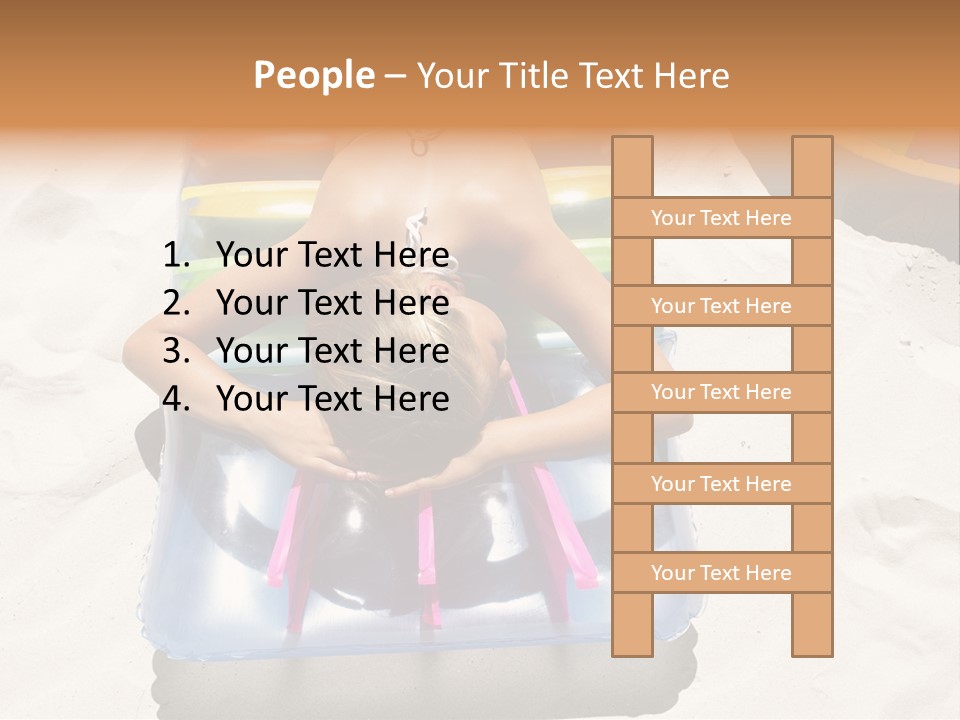 A Woman In A Bikini Laying On An Inflatable Pool PowerPoint Template