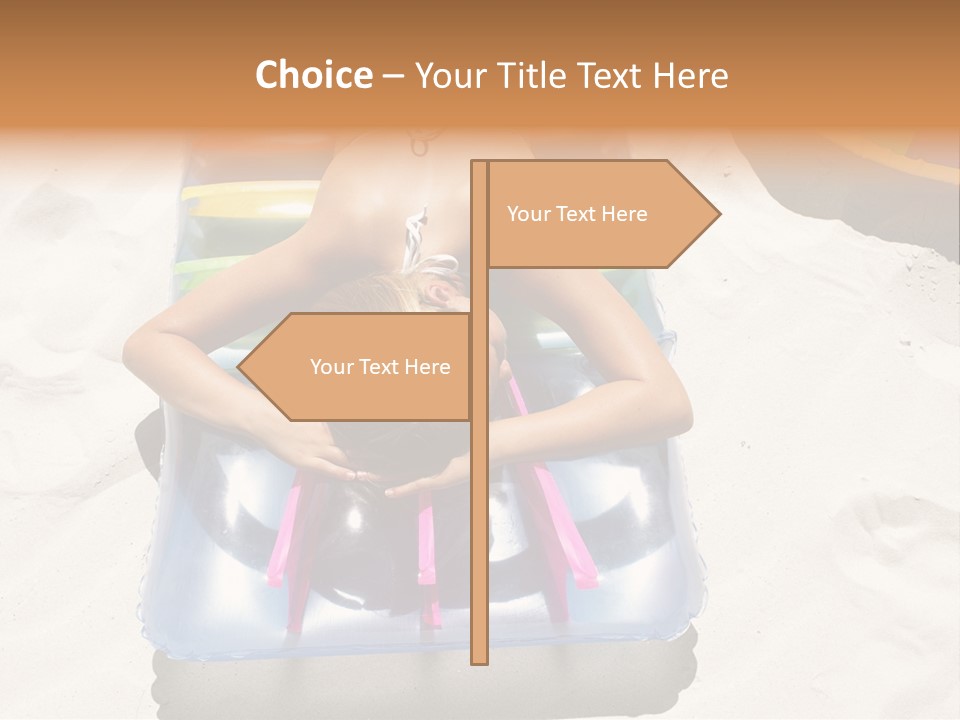A Woman In A Bikini Laying On An Inflatable Pool PowerPoint Template