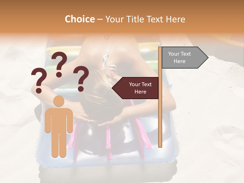 A Woman In A Bikini Laying On An Inflatable Pool PowerPoint Template