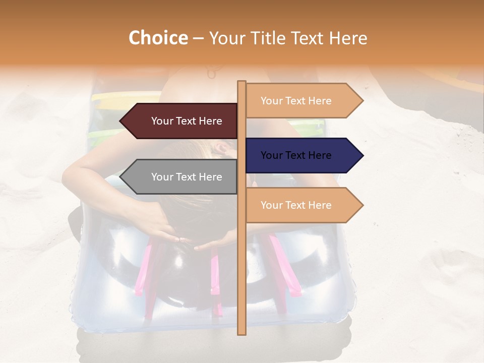 A Woman In A Bikini Laying On An Inflatable Pool PowerPoint Template