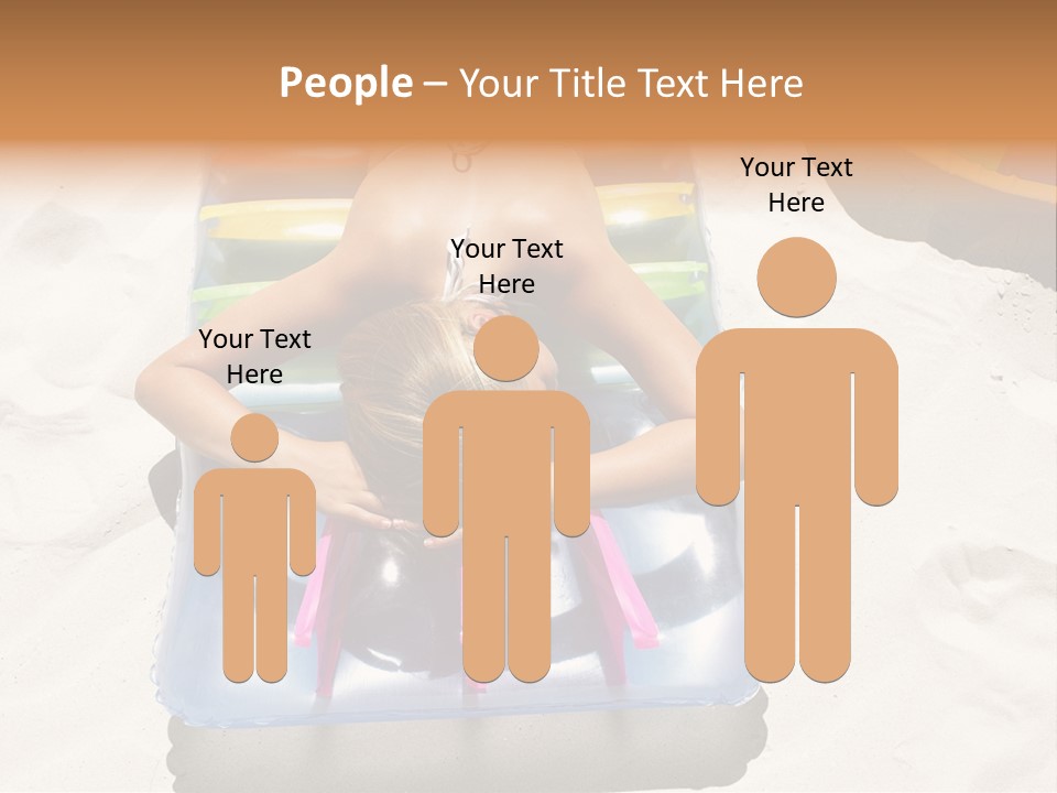 A Woman In A Bikini Laying On An Inflatable Pool PowerPoint Template