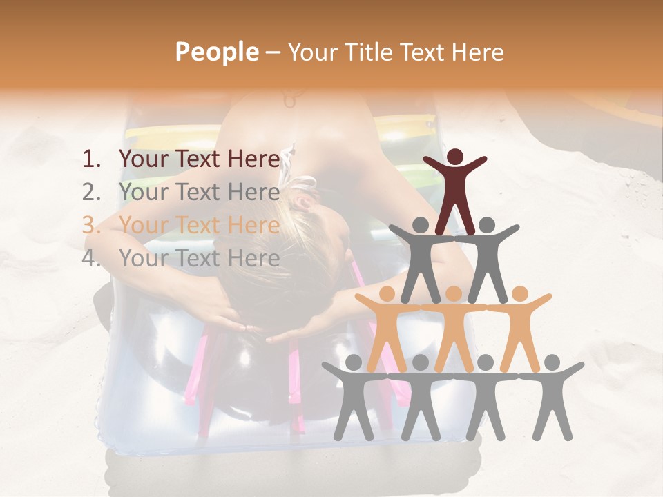 A Woman In A Bikini Laying On An Inflatable Pool PowerPoint Template