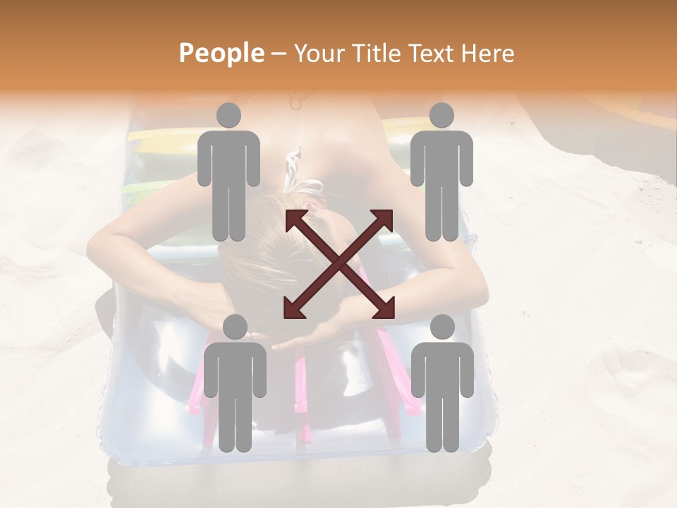 A Woman In A Bikini Laying On An Inflatable Pool PowerPoint Template