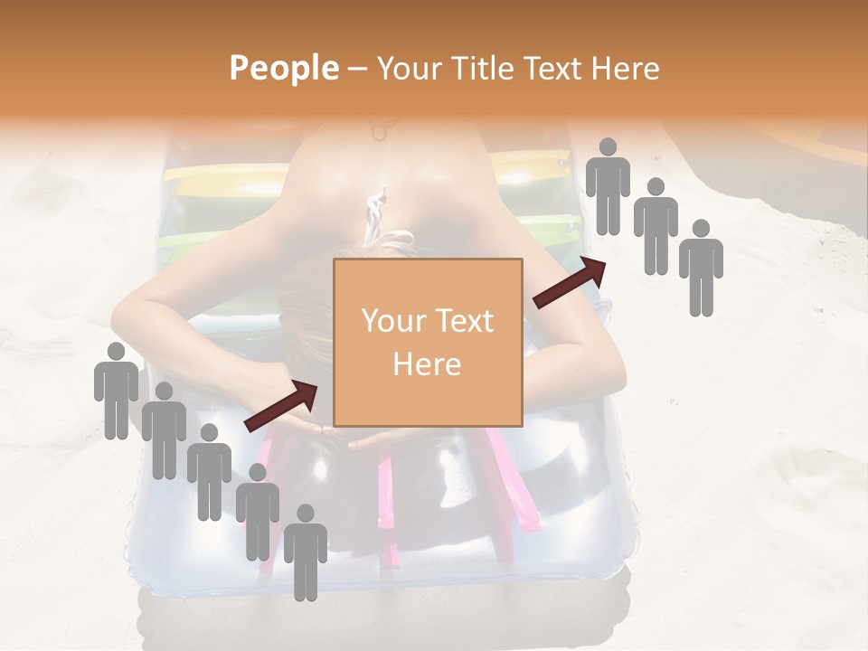 A Woman In A Bikini Laying On An Inflatable Pool PowerPoint Template