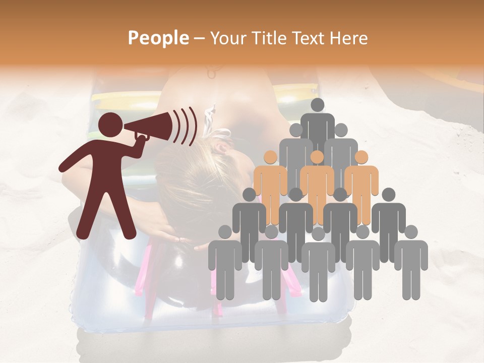 A Woman In A Bikini Laying On An Inflatable Pool PowerPoint Template