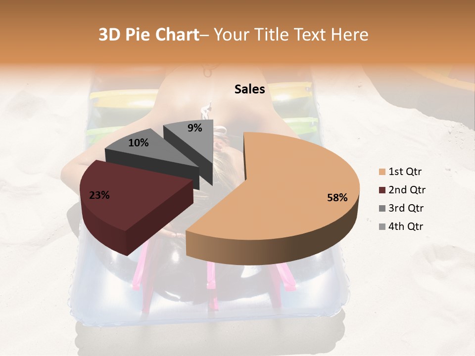 A Woman In A Bikini Laying On An Inflatable Pool PowerPoint Template