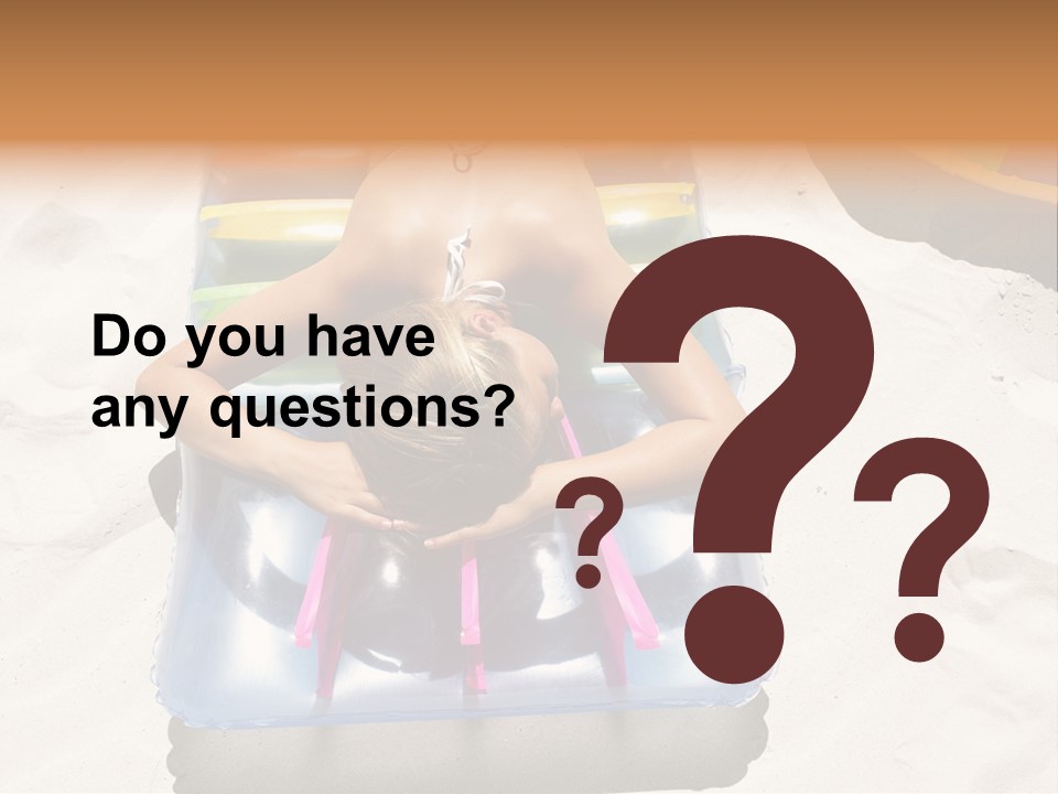 A Woman In A Bikini Laying On An Inflatable Pool PowerPoint Template