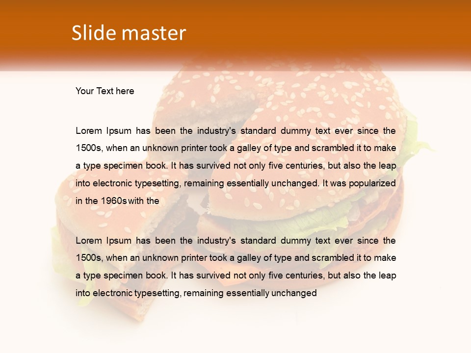 A Hamburger With A Bite Taken Out Of It PowerPoint Template
