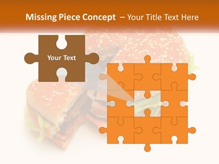 A Hamburger With A Bite Taken Out Of It PowerPoint Template