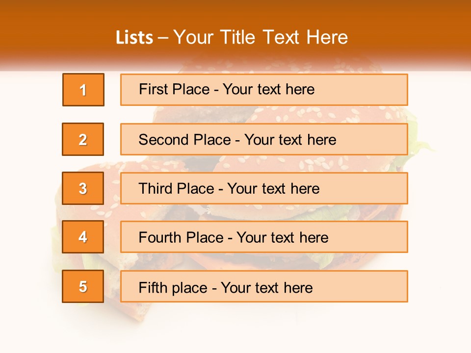 A Hamburger With A Bite Taken Out Of It PowerPoint Template