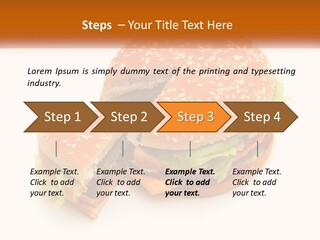 A Hamburger With A Bite Taken Out Of It PowerPoint Template