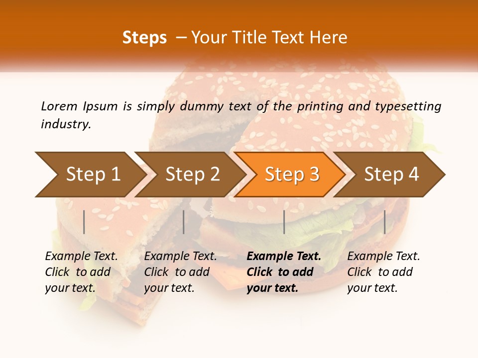 A Hamburger With A Bite Taken Out Of It PowerPoint Template