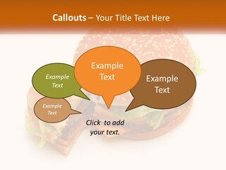 A Hamburger With A Bite Taken Out Of It PowerPoint Template