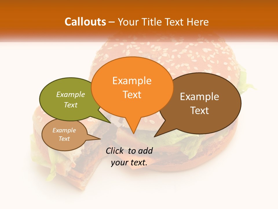 A Hamburger With A Bite Taken Out Of It PowerPoint Template