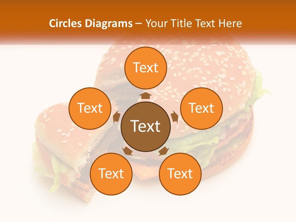A Hamburger With A Bite Taken Out Of It PowerPoint Template