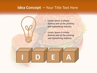 A Hamburger With A Bite Taken Out Of It PowerPoint Template