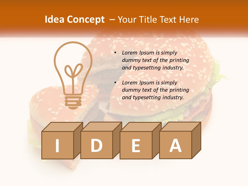 A Hamburger With A Bite Taken Out Of It PowerPoint Template