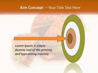 A Hamburger With A Bite Taken Out Of It PowerPoint Template