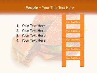 A Hamburger With A Bite Taken Out Of It PowerPoint Template