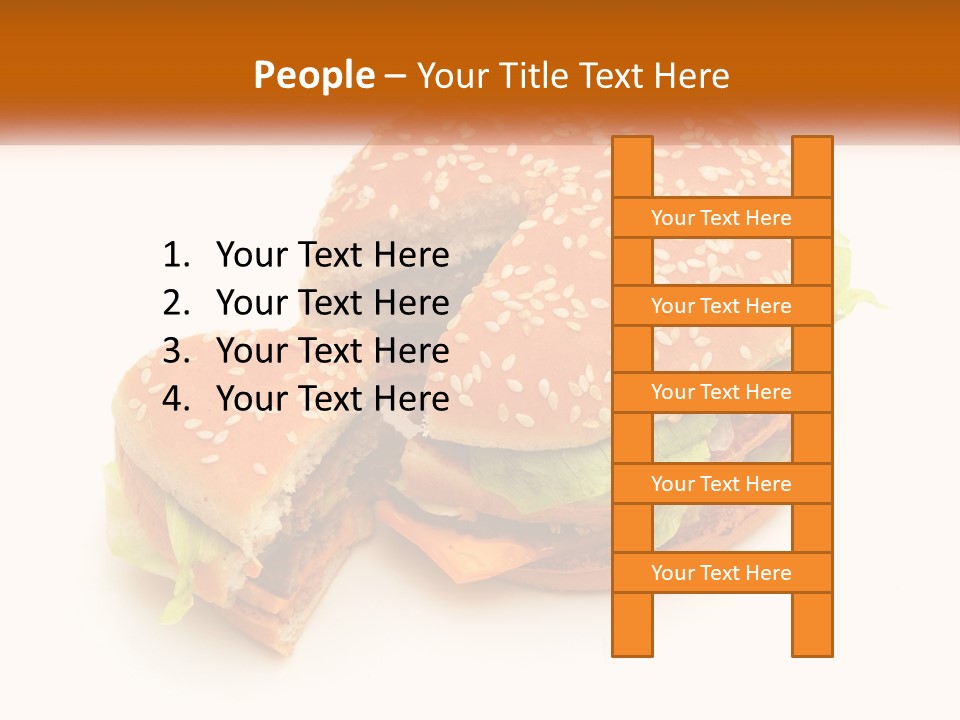 A Hamburger With A Bite Taken Out Of It PowerPoint Template
