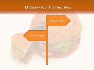 A Hamburger With A Bite Taken Out Of It PowerPoint Template