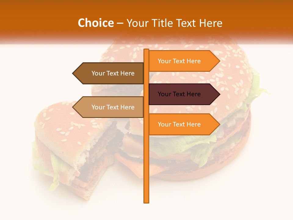 A Hamburger With A Bite Taken Out Of It PowerPoint Template