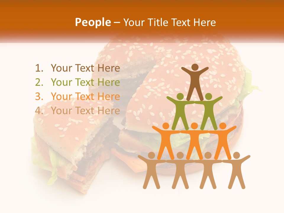 A Hamburger With A Bite Taken Out Of It PowerPoint Template