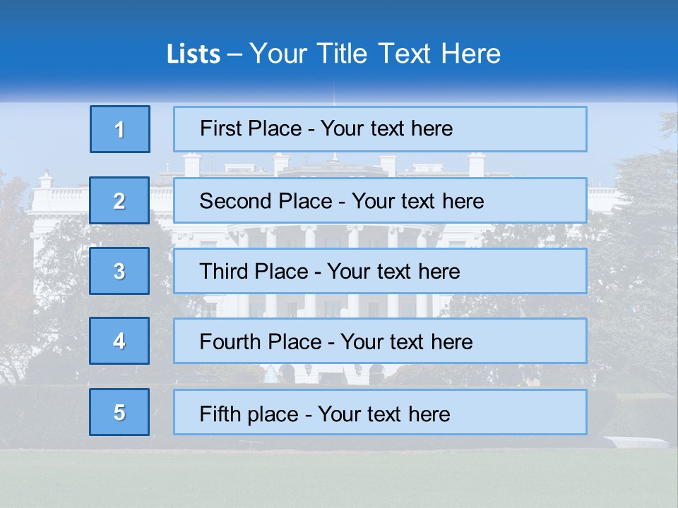 A Picture Of The White House In Washington D C PowerPoint Template