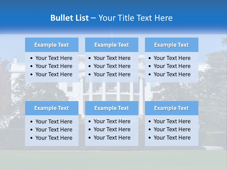 A Picture Of The White House In Washington D C PowerPoint Template