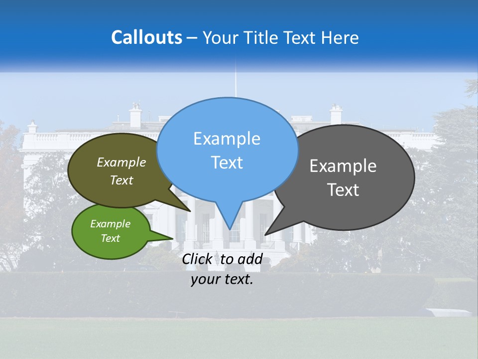 A Picture Of The White House In Washington D C PowerPoint Template